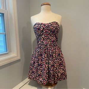 Jack Wills Floral Strapless Dress, size 10